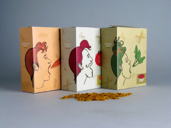 pasta packaging with illustrations