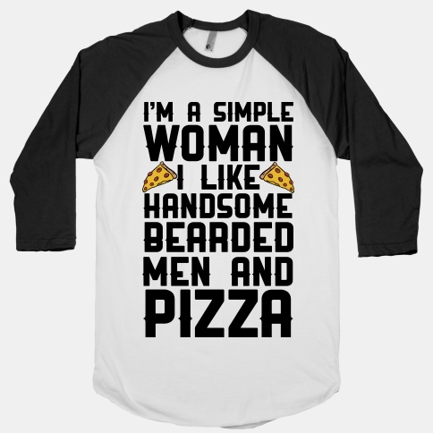 bearded men and pizza shirt