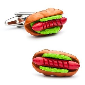 Hot Dog cufflink, food cufflink collection