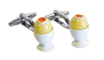 Egg cufflink, a pair of cufflinks in the shape of eggs