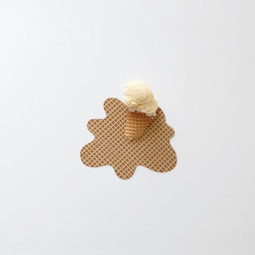 Melted ice cream cone, Fun food art photography