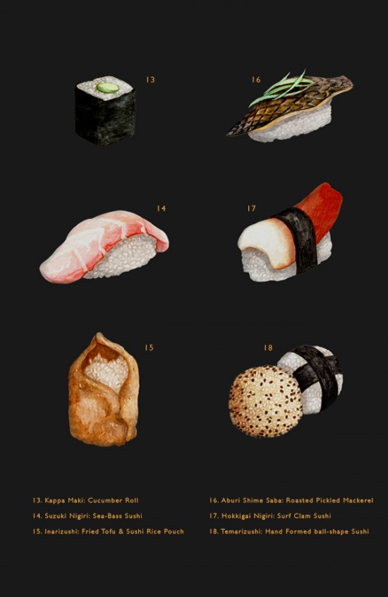 sushi food illustration sushi art