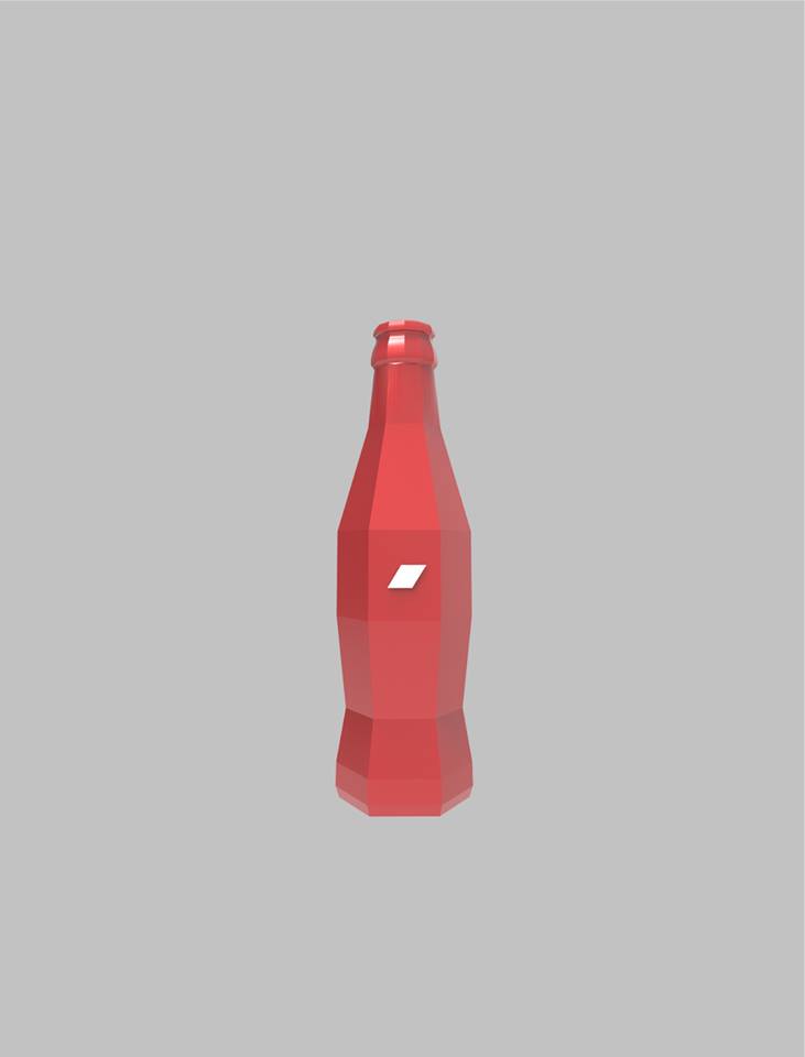 Coke bottle in all red