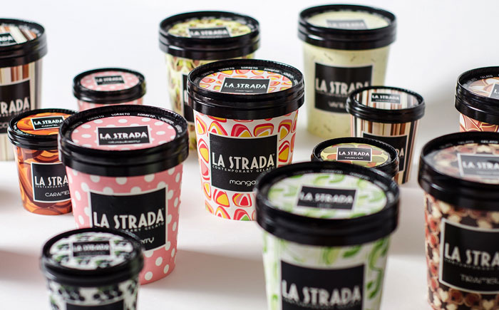 La Strada ice cream packaging