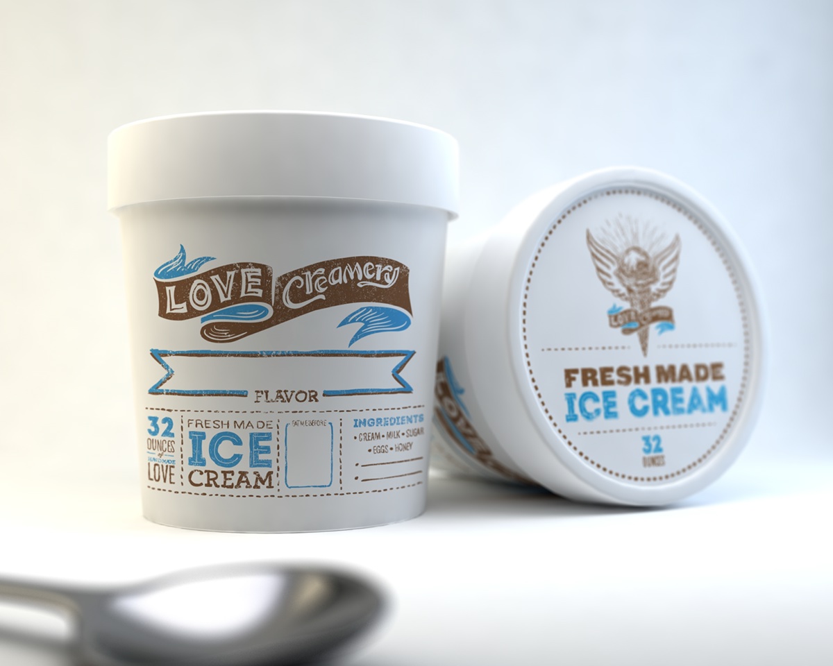 Love creamery, 15 Ice Cream Packaging Designs