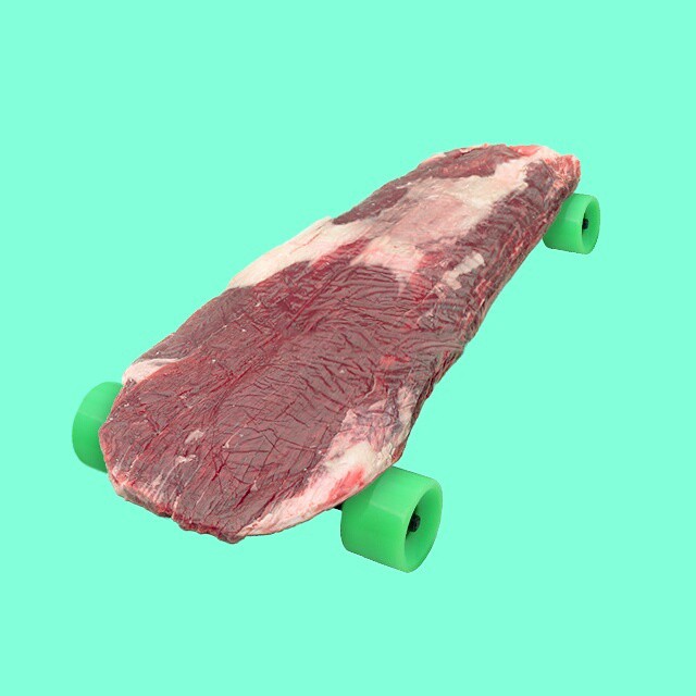 Meat art photography - Meat skateboard