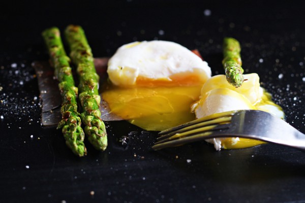  Poached egg with grilled Asparagus and Serrano Ham