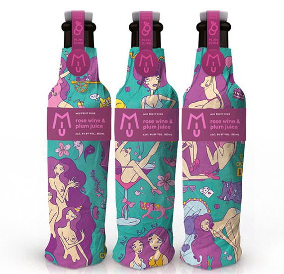 Miu Fruit Wine Packaging Design looks great, see it at Ateriet