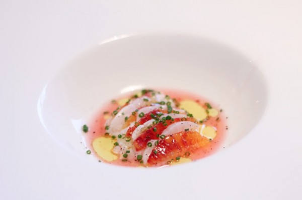 Cod Ceviche with Blood Orange and Chives