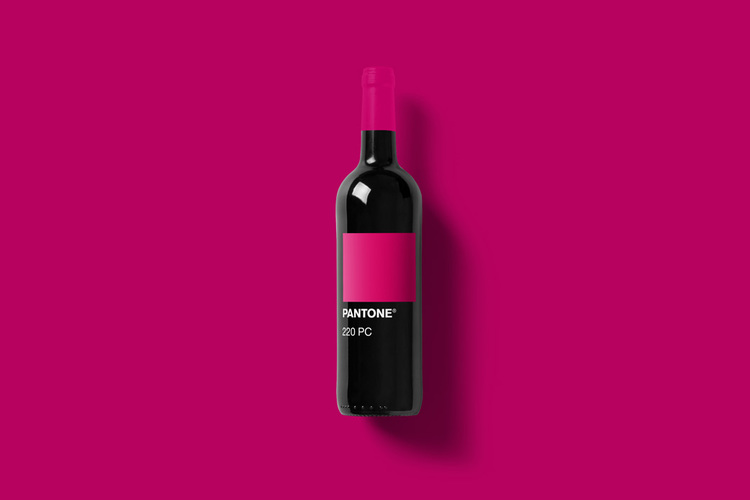 Branded Wine Bottles - if every brand had it’s own wine, Pantone wine bottle