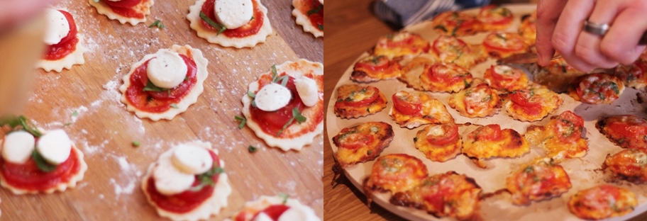 Mini Pizzas With Fresh Mozzarella and Basil
