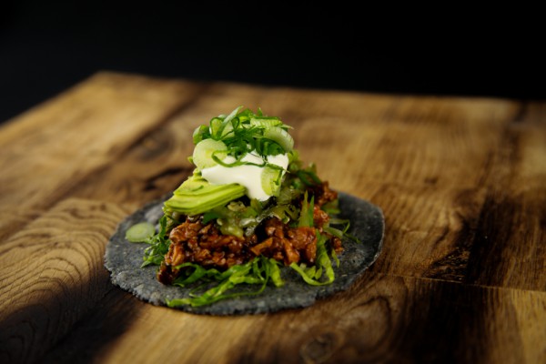 Chipotle Beef Taco with Green Pepper Salsa & Avocado