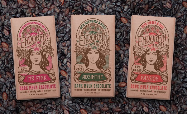 Art Nouveau Chocolate Packaging for Endorfin Foods