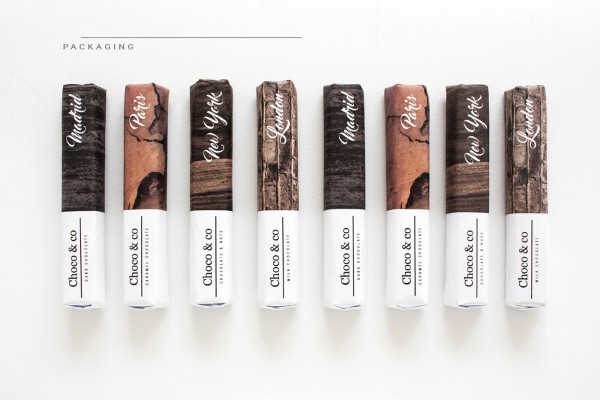 Choco & Co Big City Chocolate Packaging based on the materials of each city
