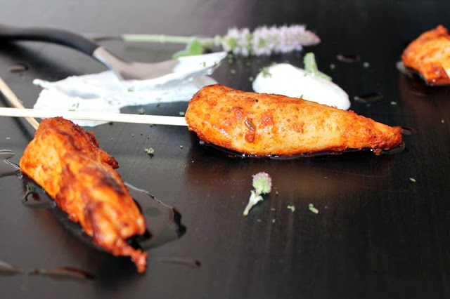 Chicken Skewers with Smoked Paprika and Mint Yogurt