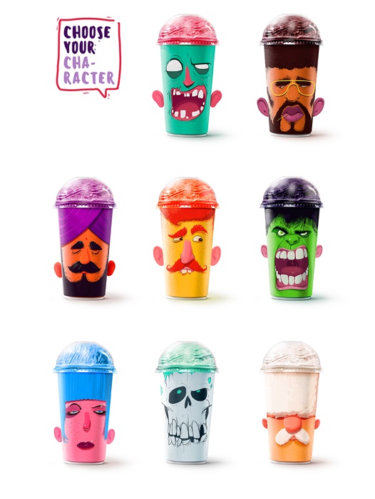 Cartoon Milkshakes - Great Milkshake Packaging Concept