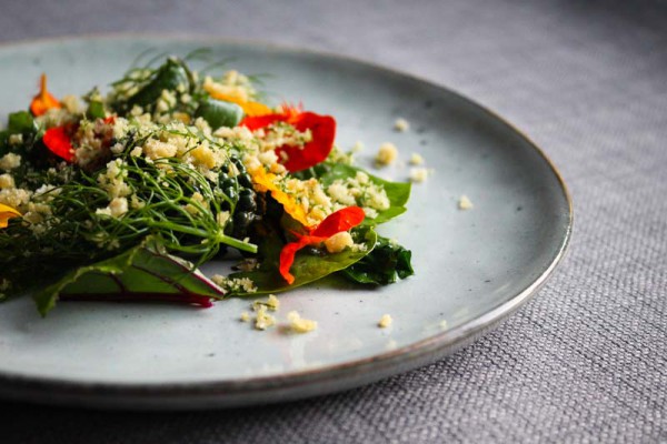 Pork Crouton Salad With Cress And Fennel