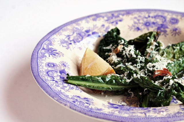 Black Italian Cabbage with Lemon, Parmesan and Garlic