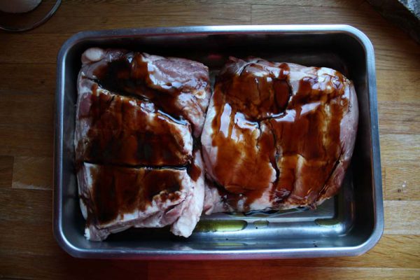 Pork Ribs with Poached Rhubarb and Fennel