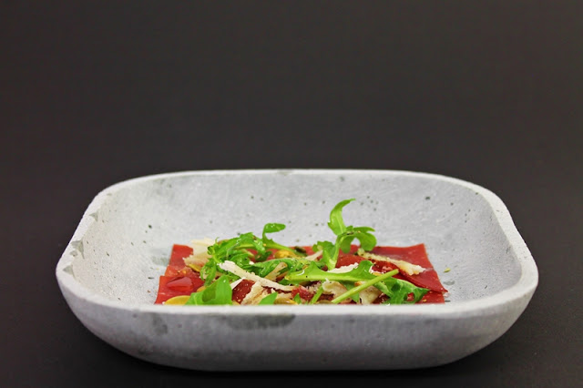 Bresaola with Parmesan Cheese, Arugula & Pumpkin Seeds