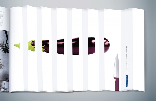 Clever Foldout Print Ads for Tramontina Knives