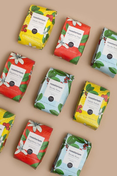Great Colorful Coffee Packaging for Roastorium Coffee