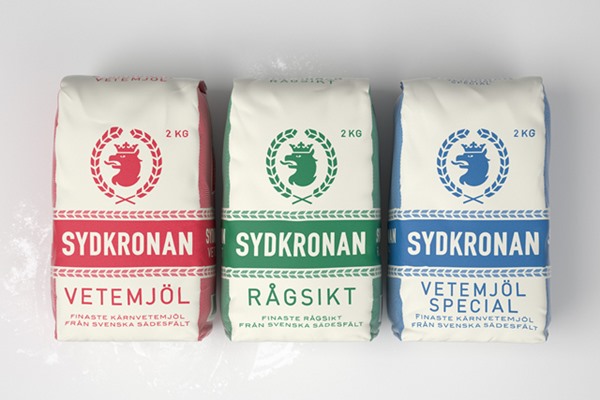 Baking Flour Packaging for Swedish Brand Sydkronan Looks Great