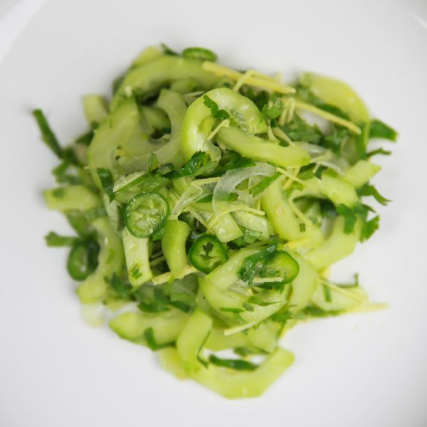 Cucumber Side Salad with Ginger, Chili and Cilantro