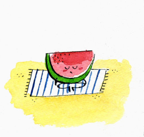 Fruit Doing Yoga - Adorable Fruit Illustrations By Marta Prior