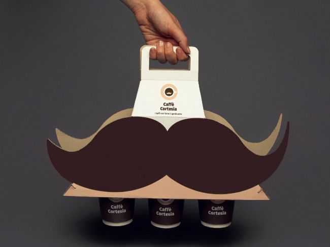mustache packaging for coffee
