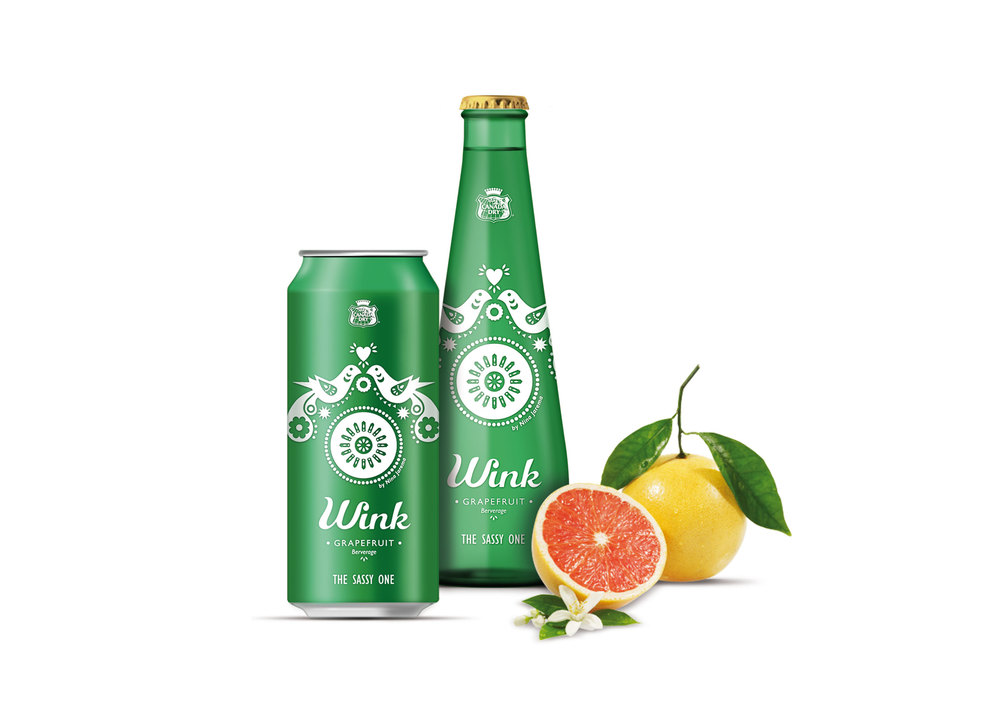 wink drink packaging design