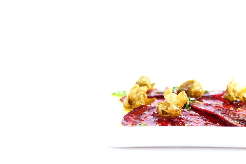 beet carpaccio with capers