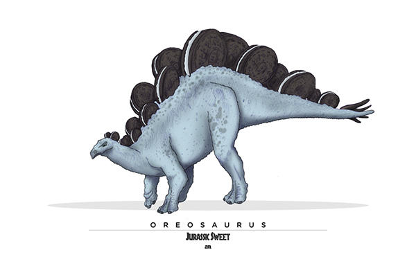 Dinosaurs and Sweets Merge In These Cool Illustrations
