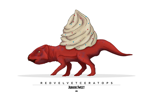 Dinosaurs and Sweets Merge In These Cool Illustrations