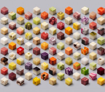 food in perfect cubes