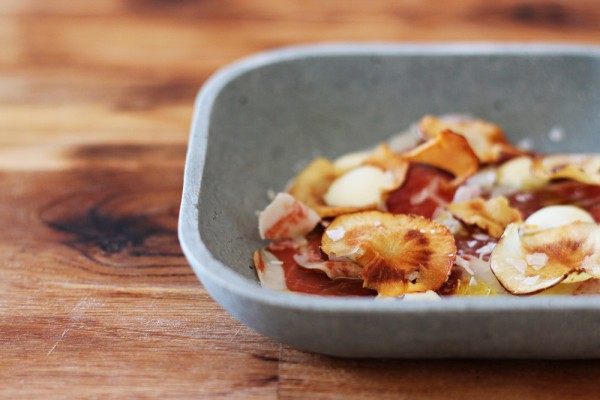 Iberico Ham with Sunchokes and Olive Oil Mayonnaise