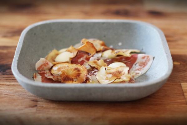 Iberico Ham with Sunchokes and Olive Oil Mayonnaise