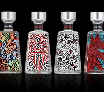keith haring tequila packaging