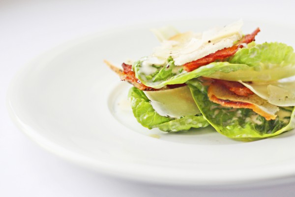 Caesar salad with bacon