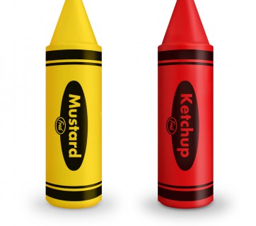 ketchup and mustard crayon