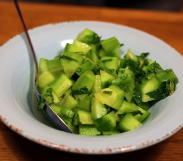 Marinated Cucumber with mint and lime