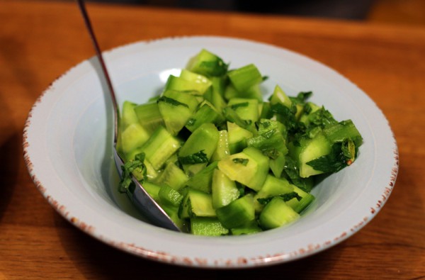 Marinated Cucumber with mint and lime