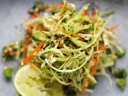 Asian Coleslaw with lime, sesame seeds and cilantro