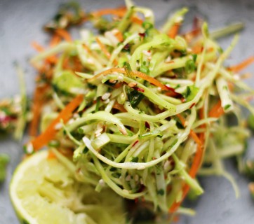 Asian Coleslaw with lime, sesame seeds and cilantro