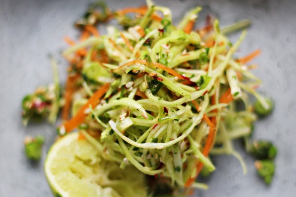 Asian Coleslaw with lime, sesame seeds and cilantro