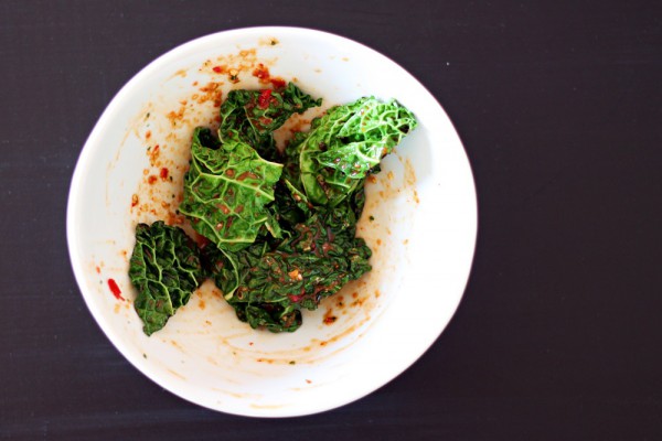 Quick Kimchi Salad with Savoy cabbage or Kale