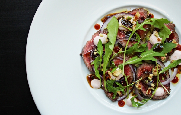 Asian Beef Carpaccio with soy, wasabi and chili, find it at Ateriet