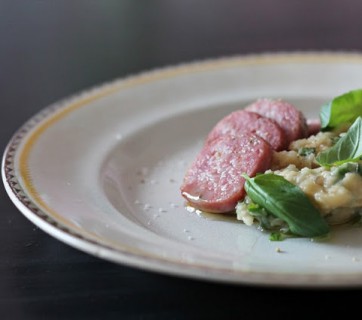 Salsiccia with Cannellini Beans and Fresh Basil