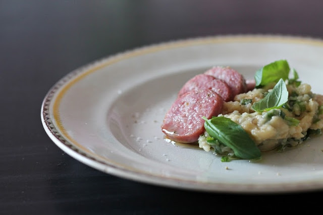 Salsiccia with Cannellini Beans and Fresh Basil