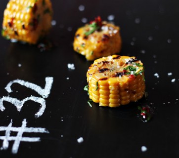 Grilled Corn On The Cob with Chili, Parsley and Garlic